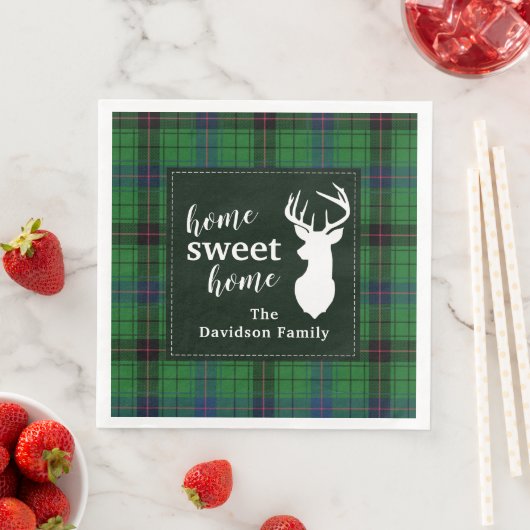 Serviette En Papier Tartan Rustic Retro Davidson Plaid Holiday (En situation)