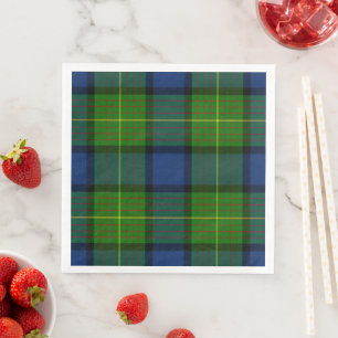 Serviette En Papier tartan vert bleu à carreaux Muir Moore