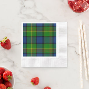 Serviette En Papier tartan vert bleu à carreaux Muir Moore