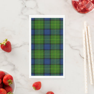 Serviette En Papier tartan vert bleu à carreaux Muir Moore