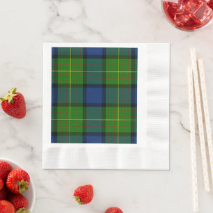 Serviette En Papier tartan vert bleu à carreaux Muir Moore