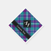 Serviette En Papier Tartan vert de mer, violet et bleu (Coin)