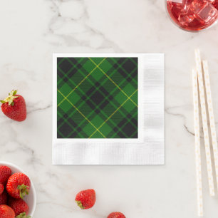 Serviette En Papier tartan vert écossais MacArthur