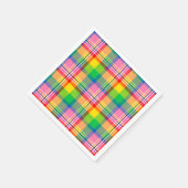 Serviette En Papier Tartan vert rose (Coin)