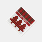 Serviette En Papier Tartan vert rouge (Coin)