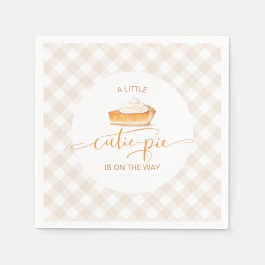Serviette En Papier Tarte à citrouille Cutie  Chute baby shower plaid (Devant)