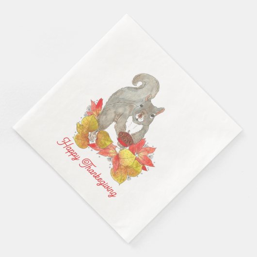 Serviette En Papier Tarte à écureuil Pecan Thankesgiving (Coin)