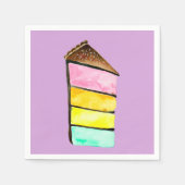 Serviette En Papier Tarte à gâteau en tranche arc-en-ciel (Devant)