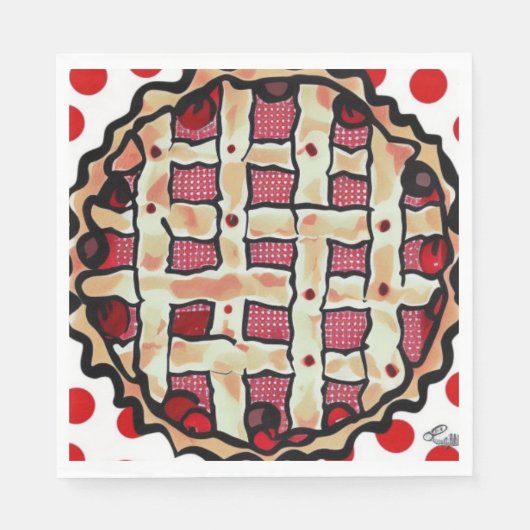 Serviette En Papier Tarte aux cerises (Devant)