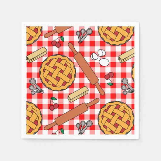 Serviette En Papier Tarte aux cerises (Devant)