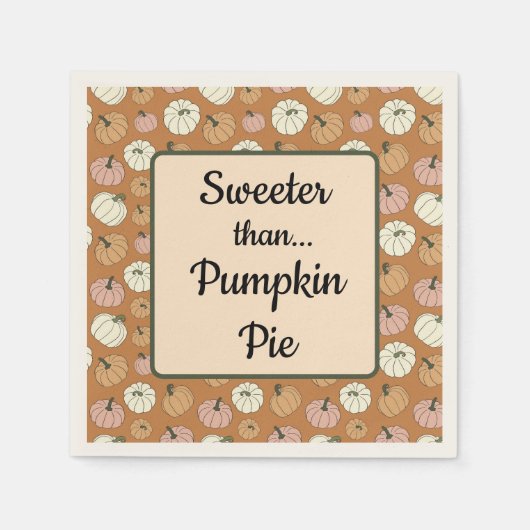 Serviette En Papier Tarte plus douce que Citrouille (Devant)