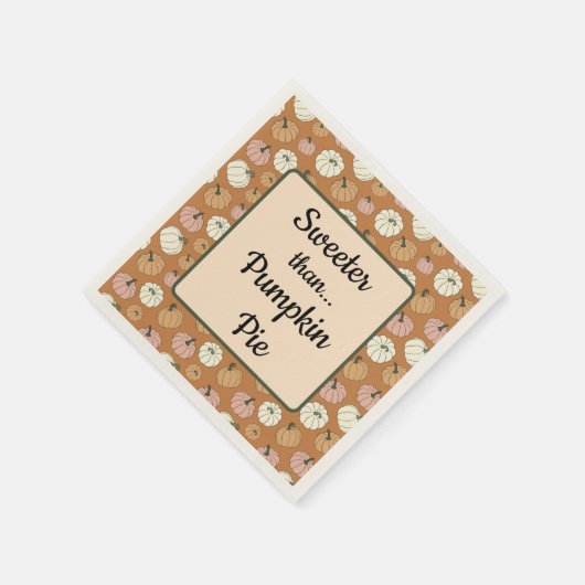 Serviette En Papier Tarte plus douce que Citrouille (Coin)