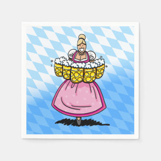 Serviette En Papier Tasse à bière de serveuse de dessin animé motif di