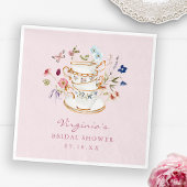 Serviette En Papier Tasse de thé rose en papier assiette