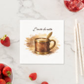 Serviette En Papier Tasse l'encre du matin (En situation)
