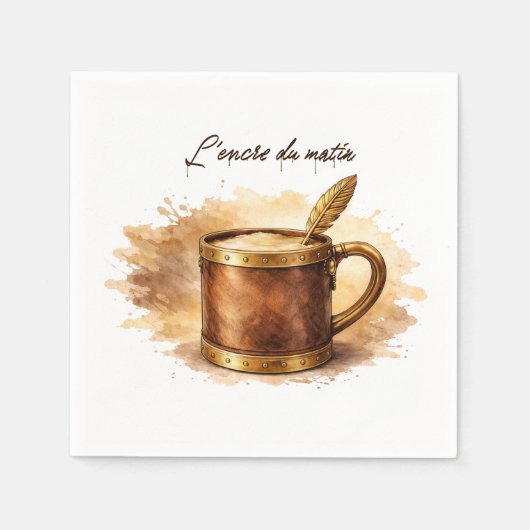 Serviette En Papier Tasse l'encre du matin (Devant)