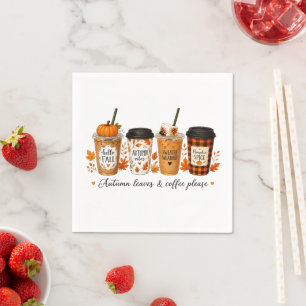 Serviette En Papier Tasses de café d'automne