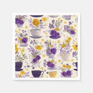 Serviette En Papier Tasses de fleurs dansantes