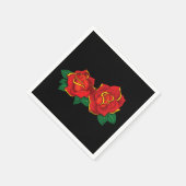 Serviette En Papier Tatouage aux roses rouges (Coin)