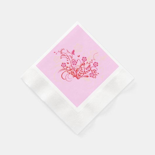 Serviette En Papier Tatouage de fleurs - serviettes (Coin)