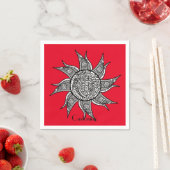 Serviette En Papier Tatouage de henné Sun Thunder_Cove (En situation)