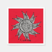 Serviette En Papier Tatouage de henné Sun Thunder_Cove (Devant)