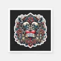 Tatouage de mariage coeur squelette d'amour vrai