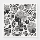 Serviette En Papier Tatouage Tribal Portrait de Fille Africaine (Devant)