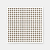 Serviette En Papier Taupe blanc En vichy Motif (Devant)