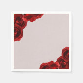 Serviette En Papier Taupe Bleu Rouge Aquarelle Rose Mariage moderne (Devant)