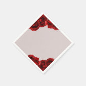 Serviette En Papier Taupe Bleu Rouge Aquarelle Rose Mariage moderne (Coin)