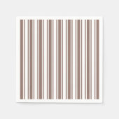Serviette En Papier Taupe brun et blanc bonbons rayures (Devant)