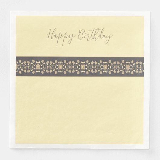 Serviette En Papier Taupe Et Crème Et Gris Foncé (Devant)