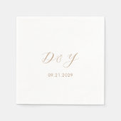 Serviette En Papier Taupe minimaliste Mariage moderne (Devant)