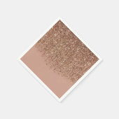 Serviette En Papier Taupe Pink & Bronze Gold Parties scintillant Glam  (Coin)