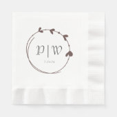 Serviette En Papier Taupe simple Mariage de couronne cardiaque (Devant)