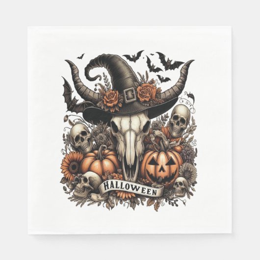 Serviette En Papier Taureau Halloween Vache (Devant)