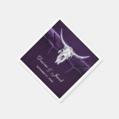 Serviette En Papier Taureau occidental Crâne pourpre foncé blanc rusti (Coin)