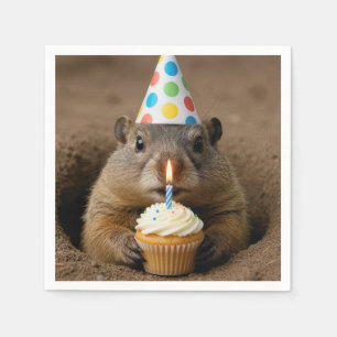 Serviette En Papier Tauron de la marmotte avec un Cupcake