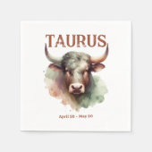 Serviette En Papier Taurus Bull Zodiac Thématique fête d'anniversaire (Devant)