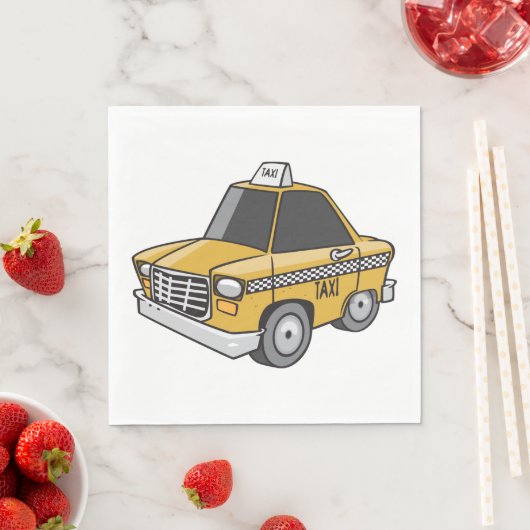 Serviette En Papier Taxi jaune (En situation)