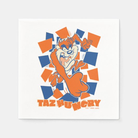Serviette En Papier TAZ™ Hungry Smashing Through Checker (Devant)