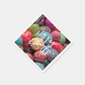Serviette En Papier Tchèque Oeufs De Pâques Décorés, Joyeux Pâques (Coin)