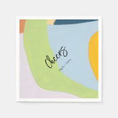 Serviette En Papier Tcheur couleur unique bloc abstrait art texte (Devant)