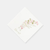 Serviette En Papier Tchin-Tchin Champagne Rose Fiançailles Mariage (Coin)