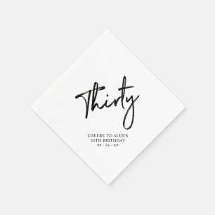 Serviette En Papier Tchin Trente   Fête d'anniversaire moderne pour ad