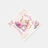 Serviette En Papier Tea 4e anniversaire Pink Girl Tea Party (Coin)