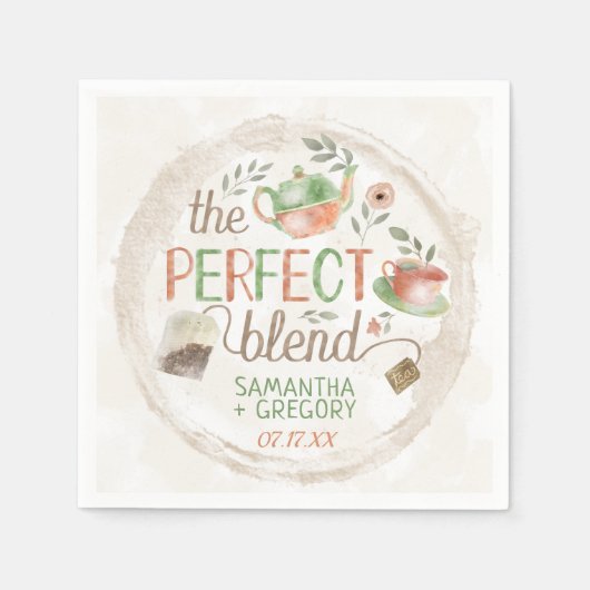Serviette En Papier Tea Bridal Wedding shower Le Parfait Blend Party (Devant)