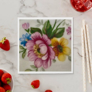 Serviette En Papier Tea Cup Floral Bouquet Papier Napkin