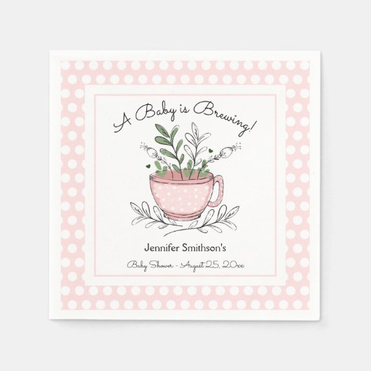 Serviette En Papier Tea Cup Tea Party Baby shower (Devant)